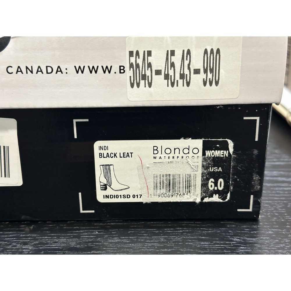 Blondo Women's Ankle Boot Black Leather Sz 6 Waterproof Zip Up NEW - Picture 10 of 10